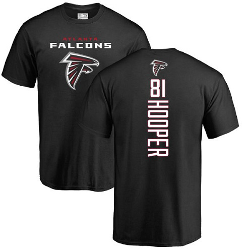 Atlanta Falcons Men Black Austin Hooper Backer NFL Football #81 T Shirt->atlanta falcons->NFL Jersey